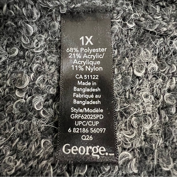 George Grey Knit Turtleneck Tunic Hi Low Hem Sweater Size 1X - Picture 9 of 9